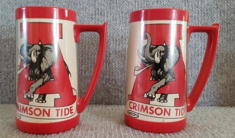 VINTAGE CRIMSON TIDE UNIVERSITY OF ALABAMA THERMO-SER MUG CUP 16OZ (SET Of 2) Cover