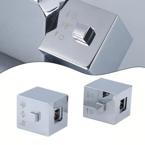 Mirror Chrome Finish Square Shower Temperature Control Handle Knob Silver Color - Picture 1 of 12