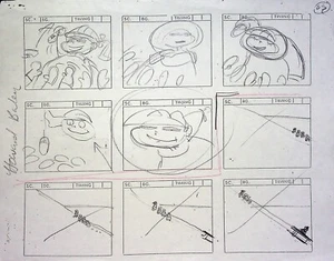Rugrats 1991 Producción Howard E. Baker FIRMADO Dibujado a Mano Storyboard Página - Imagen 1 de 3