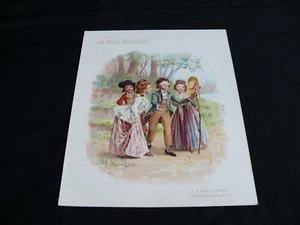 Chromo ancien Au Bon Marché signé Maurice Leloir costume louis XVI 22 x 18 cm - Bild 1 von 4