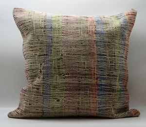  Handmade Turkish Decorative Vintage Kilim Pillow Cover 24'' X 24''(60X60 cm)  - Picture 1 of 4