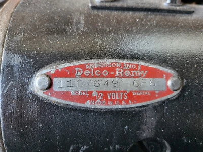 Camiones Chevy de arranque Delco Remy restaurados 1956 # 1107649 6F6 código con fecha Foto 1 de 2