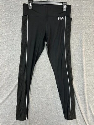 Leggings Pink Victoria's Secret Ultimate para mujer medianos negros elásticos cintura alta Foto 1 de 4