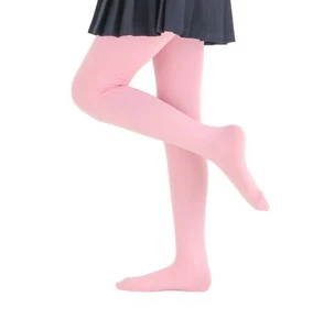 Girls Colorful Fleece Lined Tights Kids Warm Thermal Tights Pink 11-13Y - Picture 1 of 5