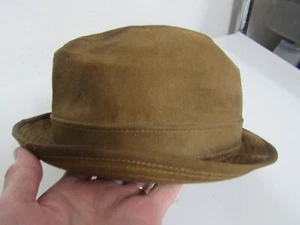 Vintage ******Stetson Fedora Suede Leather mens Hat - Picture 1 of 3