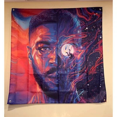 Kid Cudi Man On The Moon III 3 Music Album Wall Flag Tapestry 3.5x3.5 Feet Flag - Image 1 of 4