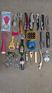 Corkscrews Bottle Openers Barware Lot of 26 pieces Guinnes Corona and more - Picture 1 of 9