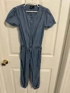 Gap Denim Girls size Small /6 Spring Short Sleeve Romper Pantsuit - Picture 1 of 3