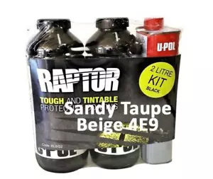 U-Pol Raptor Tintable Sandy Taupe / Beige 4E9 Protective Tub/Bed Liner Kit 2L - Picture 1 of 4