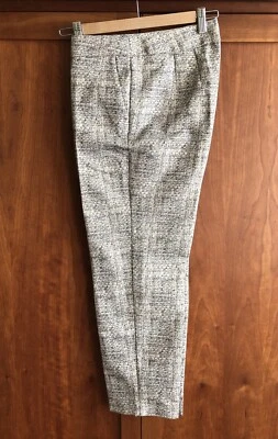 BNWOT Boden Size 10 R Bistro Cropped Trousers Grey/Gold Metallic Mix Pockets New - Image 1 of 4