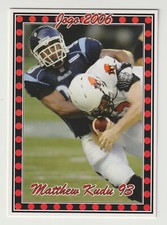 2006 Jogo CFL Matthew Kudu Rookie Card #125 Toronto Argonauts Eastern Michigan
