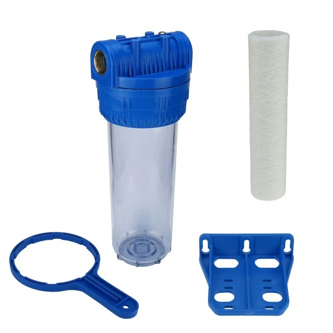 Wasser Filtergehäuse 10" 3-teilig 3/4" IG Messing Vorfilter Pool + Wickelfilter - Bild 1 von 1