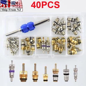 R12 R134a Car Air Conditioning Assortmen A/c Valve Core Remover Tool Kit 40pcs - Picture 1 of 11