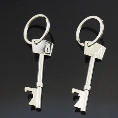 Lote de 2 peças de chaveiro abridor de garrafa de cerveja vintage esqueleto metal favores de casamento - Imagem 1 de 4