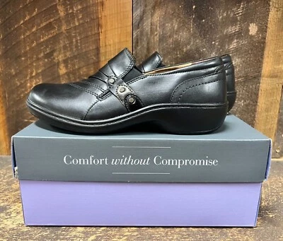 Nuevo en caja Zapato negro sin cordones Aravon AAG08BK Danielle-AR para mujer  Foto 1 de 3