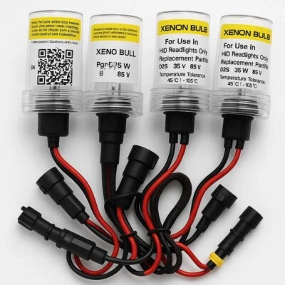 9006 and 9005 HID Bulbs Pair Set of 4 xenon bulbs 5000K  No HID Ballast Included - Image 1 of 4