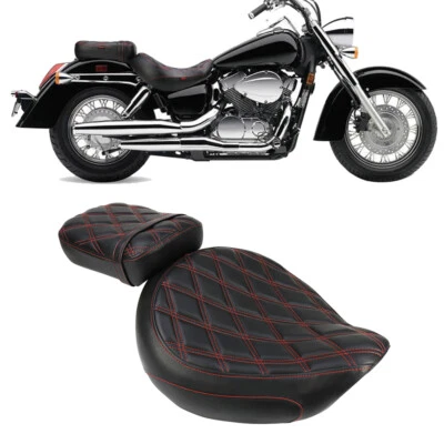 Red Diamond Stitching Front Rear Seat For Honda Shadow ACE 750 VT750 1998-2003 Foto 1 de 4