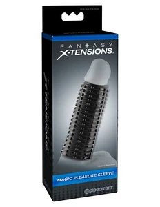 Pipedream Fantasy X-Tensions Magic Pleasure Sleeve Black - Penis Cock Enhancer - Picture 1 of 5