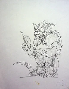 KARL ALTSTAETTER Signed Hand Drawn Comic Book Character Layout Art 8.5 x 11 - Picture 1 of 2