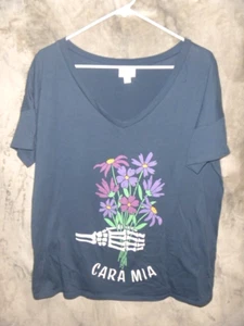 WOMENS LULAROE "CARA MIA" V NECK TEE SHIRT SIZE LARGE ... WORN ONCE!! WOW - Picture 1 of 4