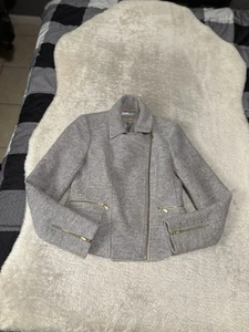 Banana Republic Womens Gray Wool Blend Moto Zip Jacket Size XS - Picture 1 of 9