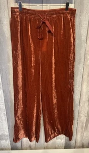 Ladies White Stuff Orange Velvet Wide Leg Trousers New with Tags Size 10 - Picture 1 of 6