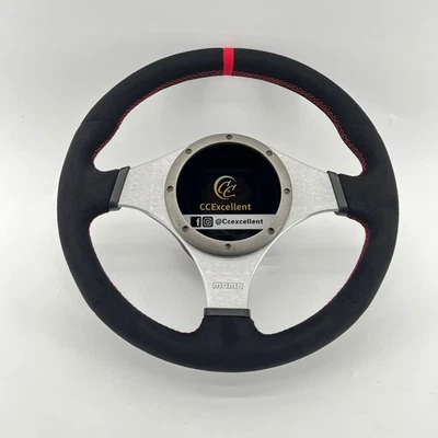 For 2002-2007 Mitsubishi Lancer Evolution EVO 7 8 9 Alcantara Steering Wheel - Image 1 of 4