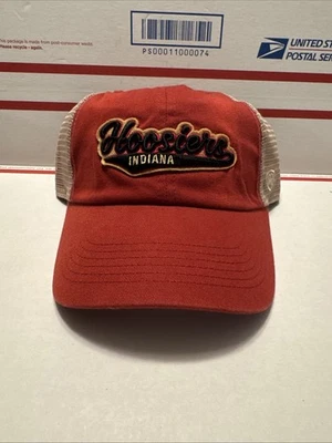 Top Of The World Indiana Hoosiers NCAA Mens Snapback Trucker Hat Cap Tan Red NEW - Image 1 of 4