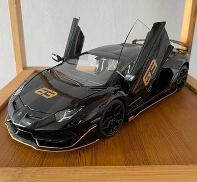 Carro Lamborghini Aventador SVJ63 modelo colecionável fundido grande 1:18 liga de metal - Imagem 1 de 4