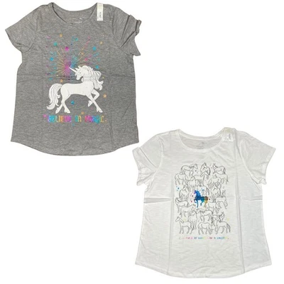 NUEVO CON ETIQUETAS 2 Piezas Camiseta Gráfica So Favorite Niños Niñas Talla 16 Plus Dobladillo Curvo Foto 1 de 4