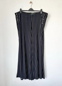 RALPH LAUREN LRL Women’s Jersey Striped Pull On Sailor Button Pants. 3X - Picture 1 of 6