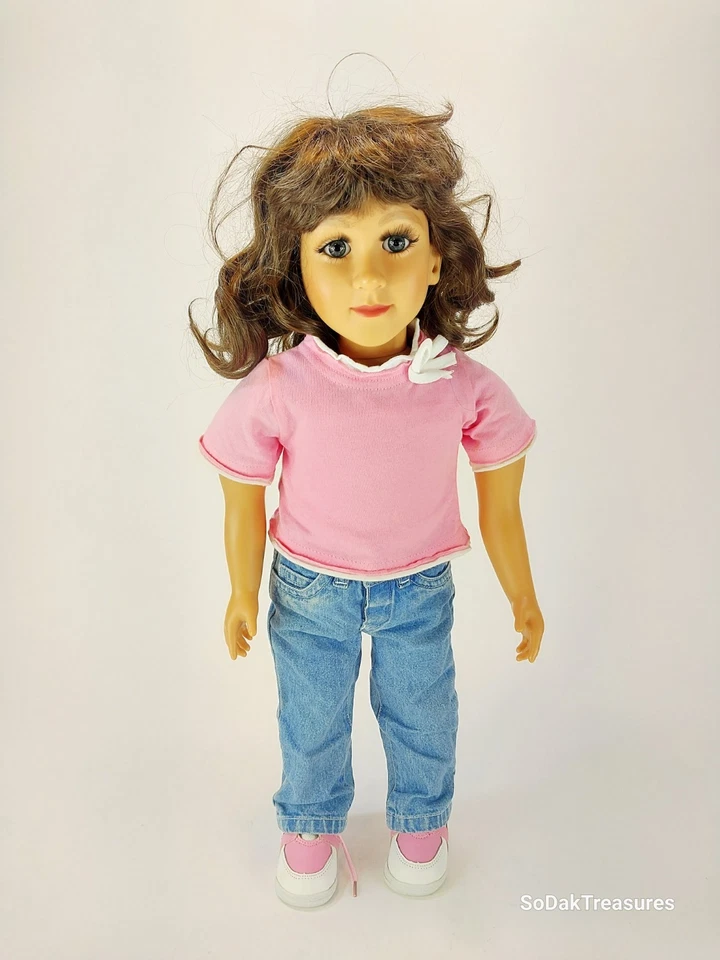 MY TWINN 23" Inch Poseable Doll Brown Hair Green Eyes w/ Clothes - Image 1 of 4