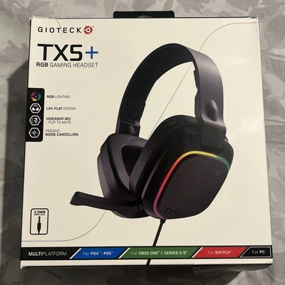 Gioteck TX5+ PS5, PS4, Xbox, Switch, PC Gaming Headset Black - Good Condition - Image 1 of 4