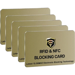 Tarjeta con bloqueo RFID - Paquete de 5, sin contacto NFC tarjeta de crédito protección de identificación banco seguro - Imagen 1 de 9