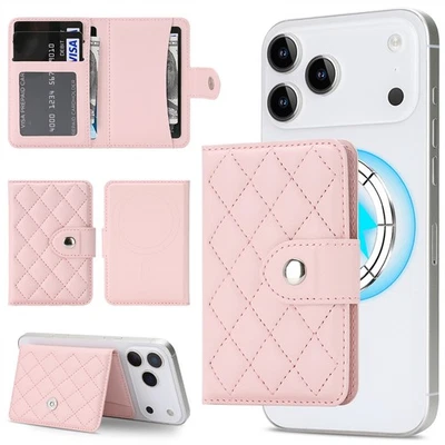 Magnetic Wallet Card Holder Stand Leather Pocket Phones Case For iPhone 17 16 15 - Image 1 of 4