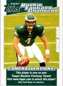 2007 Topps Rookie Fantasy Challenge #15 Kevin Kolb - Bild 1 von 2