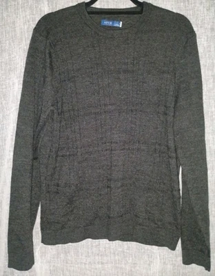 APT.9 Men’s Gray Crewneck Sweater L Merino Wool Blend Textured Knit Long Sleeve - Image 1 of 4
