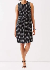 J. Jill Wearever Stretchy Knit Dress Sleeveless Black/Wht Size Small Comfortable - Picture 1 of 14