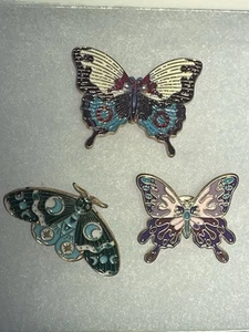 3pc Butterfly Moth Moon Flower Brooch Tac Pin Enamel Lapel Backpack jewelry - Picture 1 of 6