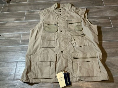 Chaleco de Viajero Weekender Para Hombres XL Beige Safari Bolsillos Utilitarios Caza Pesca De Colección Foto 1 de 4