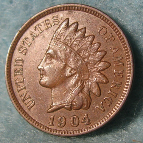 1904 Indian Head Penny Small Cent United States Coin #208 Cover