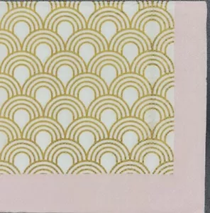 TWO Individual Napkins Gold Scallopes Cocktail for Decoupage (745) - Picture 1 of 5
