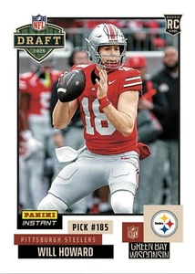 2025 Panini Instant NFL DRAFT NIGHT 38 WILL HOWARD STEELERS ROOKIE QB PRESALE - Bild 1 von 1