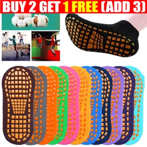 Anti Slip Non Skid Slipper Hospital Sports Yoga Athletic Grip Socks for Adults - Picture 1 of 26