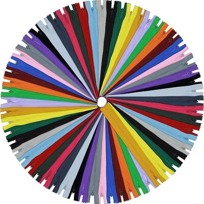 60pcs Nylon Invisible Zippers Tailor Sewing 9 inch Invisible Zippers 20 Colors - Image 1 of 4