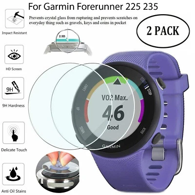 SMART-LIFE2010 2x Genuine Tempered Glass For Garmin Forerunner 225 235 Screen Protector Cover