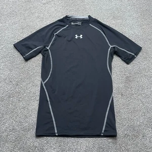 Under Armour Shirt Adult Medium Black Heatgear Compression Gym Short Sleeve Mens - Picture 1 of 6