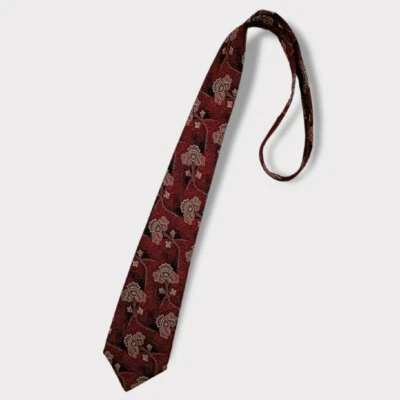 VITALIANO PANCALDI ВИНТАЖНЫЙ Бордо шелк роскошь галстук Италия  - Изображение 1 из 3