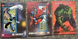 Tarjetas de coleccionista Spider-Man Hulk Mr Fantastic Disney Marvel Impel Series 1992 - Imagen 1 de 2