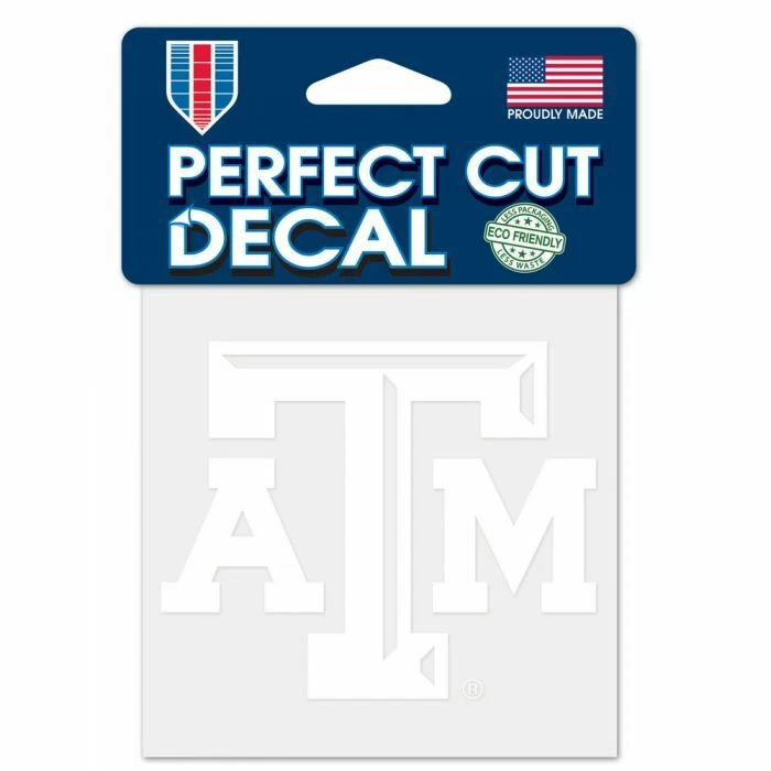 TEXAS A&M AGGIES WHITE LOGO CUT DECAL 4"X4"  CAR WINDOWS LAPTOP COVERS NCAA - Image 1 of 1